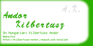 andor kilbertusz business card